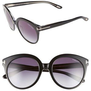 Tom Ford 'Monica' 54mm Retro Black Sunglasses